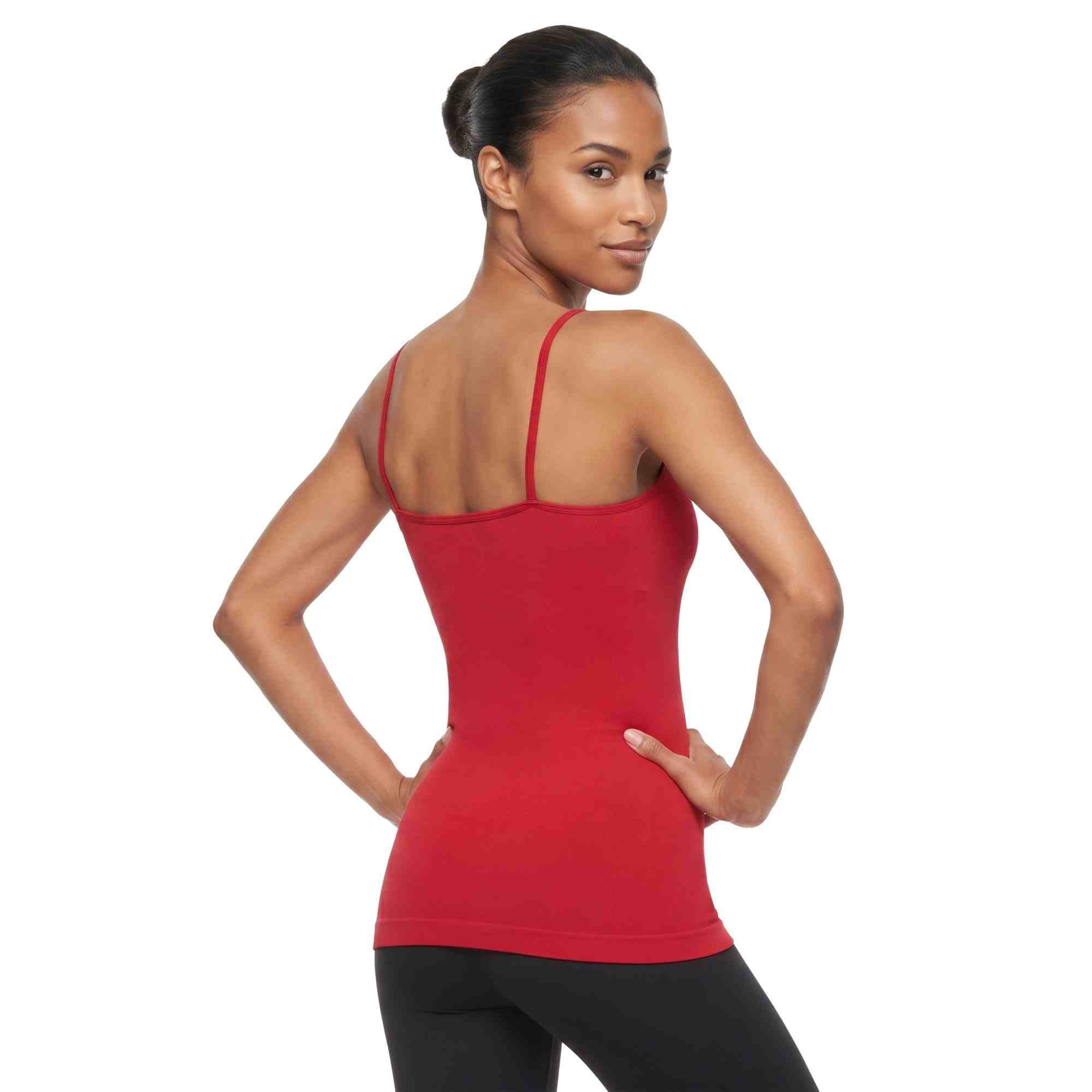 Women's Seamless Triple Criss-Cross Front Cami Tank Top, Hot Pink