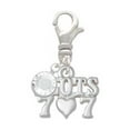 thumbnail image 2 of Delight Jewelry Slots with Heart and Lucky 7s - Silvertone Clip on Charm with Clear Crystal Drop, 2 of 4