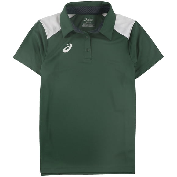 ASICS Womens Blocked Polo Shirt, Verde, Small