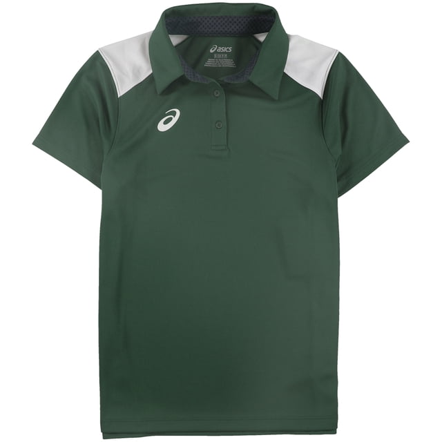 ASICS Womens Blocked Polo Shirt, Verde, Small