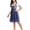 Dark Blue, variant on DuoJiaJ Womens Dirndl Dress, Short Sleeve Body Sculpting Bavarian Stage Performance Gown Green XXXL