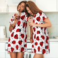 thumbnail image 7 of Kuqiui Ladybug And Heart Pattern Women's Short-sleeved Nightgown,Casual Sleep A-line Sleepwear Comfy Sleepshirt,Cute Breathable Nightdress Ruffle - X-Large, 7 of 7