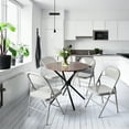 thumbnail image 4 of Homy Casa 31.5 inch Round Dining Table for two, Espresso MDF Top Metal Base, Modern Kitchen Table, 4 of 10