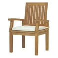 thumbnail image 3 of Modern Contemporary Urban Design Outdoor Patio Balcony Garden Furniture Side Dining Chair and Table Set, Wood, White Natural, 3 of 7