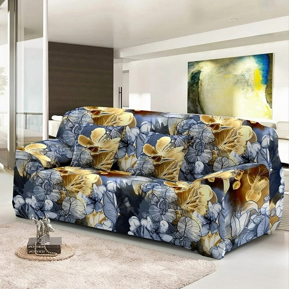 Dust-proof All-cover Sofa Cover For Living Room 1/2/3/4 Seater Flowers Design Elastic Slipcover Washable Couch Covers Drop Ship