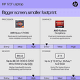 thumbnail image 3 of HP 17.3" Touchscreen 2025 New Laptop, 17 inch HD+ Touch Screen, AMD Ryzen 5 7430U(Up to 4.3GHz), 64GB RAM, 2TB SSD, WiFi 6, BT 5.4, HD Camera, Copilot AI, Windows 11 Pro, 3 of 8
