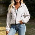 thumbnail image 5 of Jsaierl Women's Lightweight Hooded Windbreaker Jacket Zip Up Elastic Cuffs Casual Outdoor Hiking Travel Rain Coat, 5 of 8