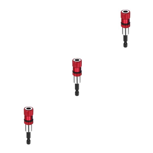 Ruiboury Hex Shank Bit Holder Locking Adjustable Extension Rod Bar Quick Change Repair Socket Extender Adapter with Driver Red 3Set