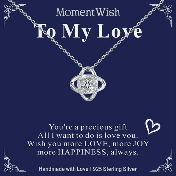 MomentWish 1 Carat Moissanite Necklaces for Women 925 Sterling Silver Anniversary Valentine's Day Gift for Wife Girlfriend
