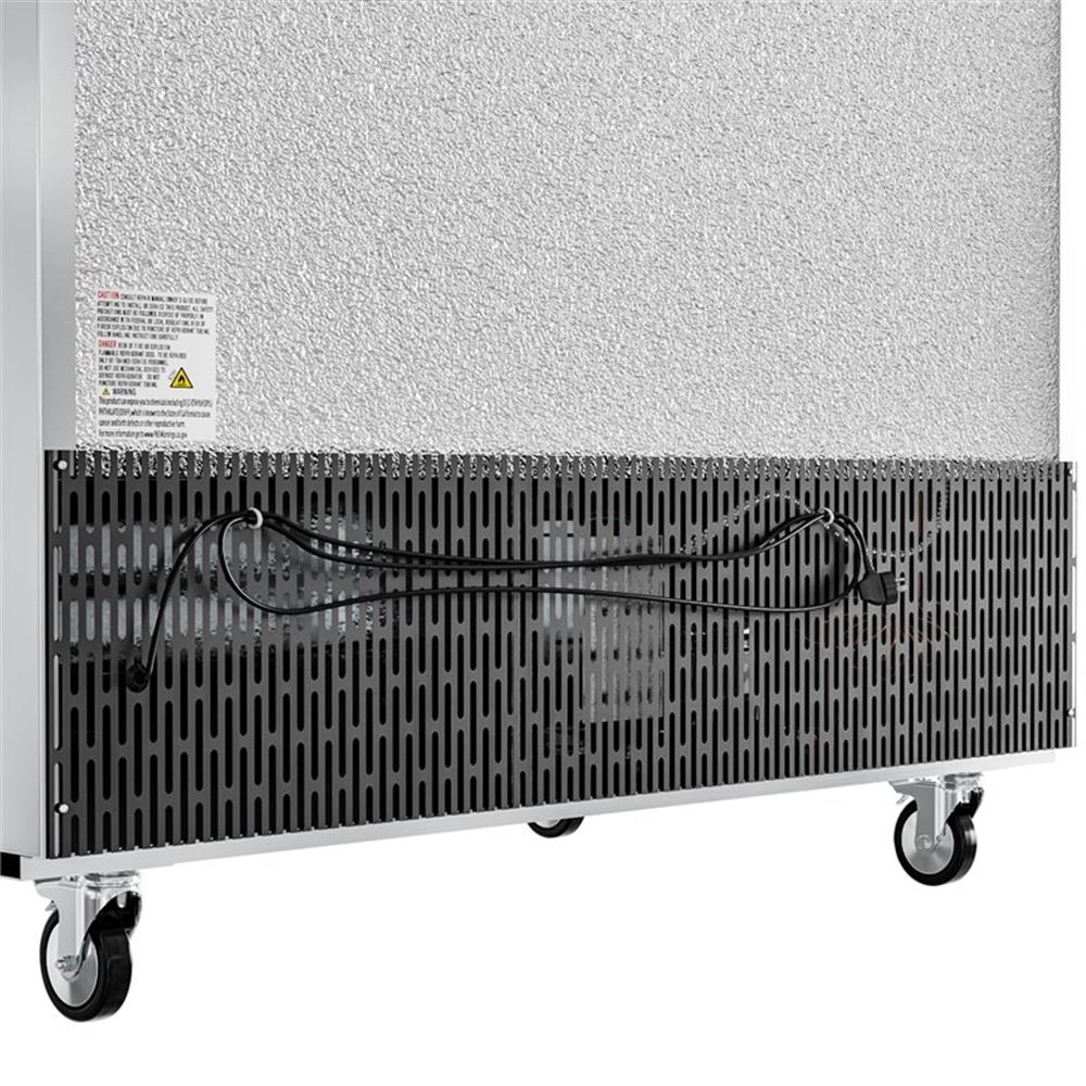 Pemberly Row 54" Commercial Stainless Steel Half Door Reach-In Freezer in Silver