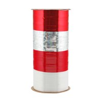 CURLING RIBBON - RED/WHITE/SILVER, 4 END X 150 FEET