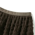 thumbnail image 3 of YUEJUIR Women's Mesh Skirt Solid Color A-Line Skirts Fluffy Irregular Ruffle Cake Skirt (Coffee,One Size), 3 of 5