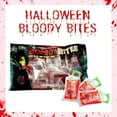 thumbnail image 2 of Bloody Bites Glow in the Dark Plastic Fangs with Oozing Watermelon Flavor Candy Blood Bags Individually Wrapped for Halloween Party Favor Trick or Treat Goodie Bag Filler Gift Supplies 2.4oz Pack of 4, 2 of 7