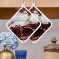 thumbnail image 2 of Marble Red Pot Holders for Kitchen Heatproof Potholder, 2 Pack Modern Abstract Gold White Brick Stone Motif Hot Pads Multipurpose Oven Pads Cloth Potholders Trivet for Cooking and Baking, 2 of 8