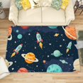 thumbnail image 1 of 4x5 Rug, Space Rug Washable Non Slip Soft for Living Room Bedroom, Rocket Planet Universe Area Rug, Kids Galaxy Carpet, Space Home Decor & Gifts, 1 of 7