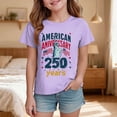 thumbnail image 2 of Quealent Kids 250 Anniversary USA Shirts 250 Year American Flag Tshirt Boys and Girls Happy 250th Tee 4th of July Tops (Purple, 11-12 Years), 2 of 5