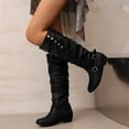 thumbnail image 6 of Women's Slouchy Knee High Boots Pull Flat Boots Side Zipper Fall Boots For Women, 6 of 9