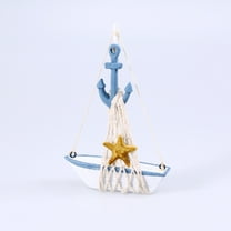 KALLORY Wooden Boat Model Decor Solid Wood Sailboat Toy for Decoration Multi Color 12.5x6.5x10 Inches