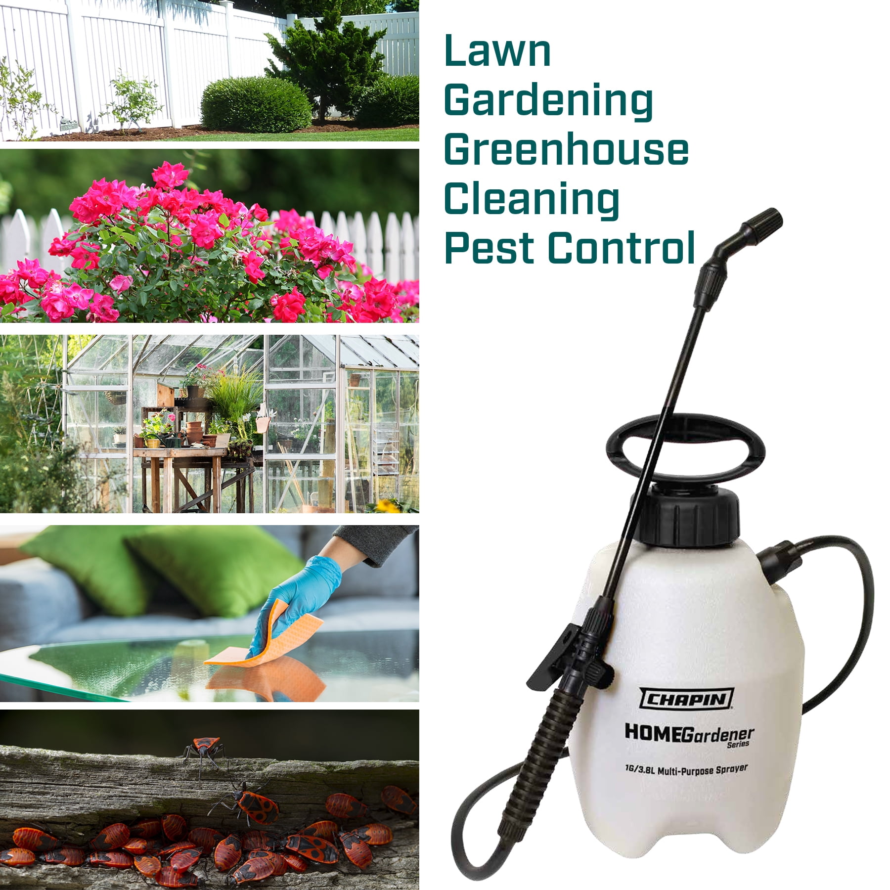 HomeGardener 1-Gallon Multi-Purpose Pump Lawn & Garden Sprayer