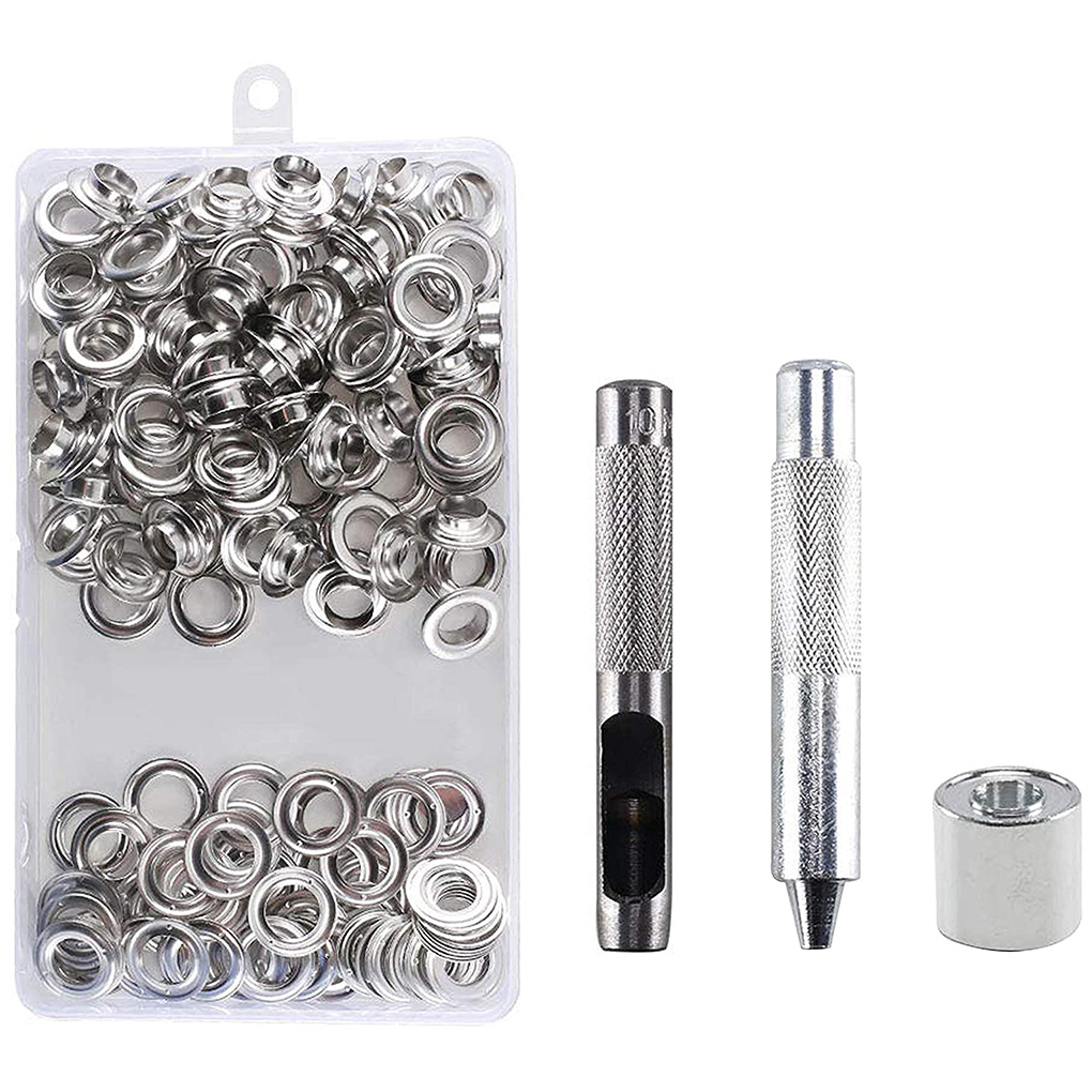 babydream1 100Pcs Grommets Eyelets with Storage Box Brass Grommet Tool