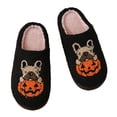 thumbnail image 6 of GrmtClth Halloween Themed Puppy Pumpkin Graphic Plush Slippers Women Warm Soft Indoor Slip On House Slipper For Daily Wear Black 40(US/8), 6 of 6