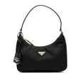 thumbnail image 1 of Pre-Owned Prada Triangle Logo Plate Re-Edition 2005 Handbag One-Shoulder Bag Black... (Good), 1 of 9