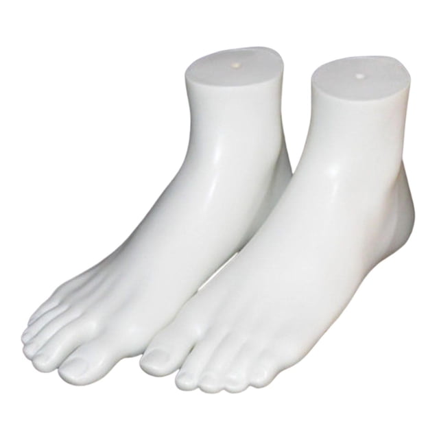 Sonducket Maniquí de PVC Pies adultos de tobillo Pie izquierdo y derecho para anillos de dedo del pie Ropa, zapatos y accesorios Miscelánea Blanco