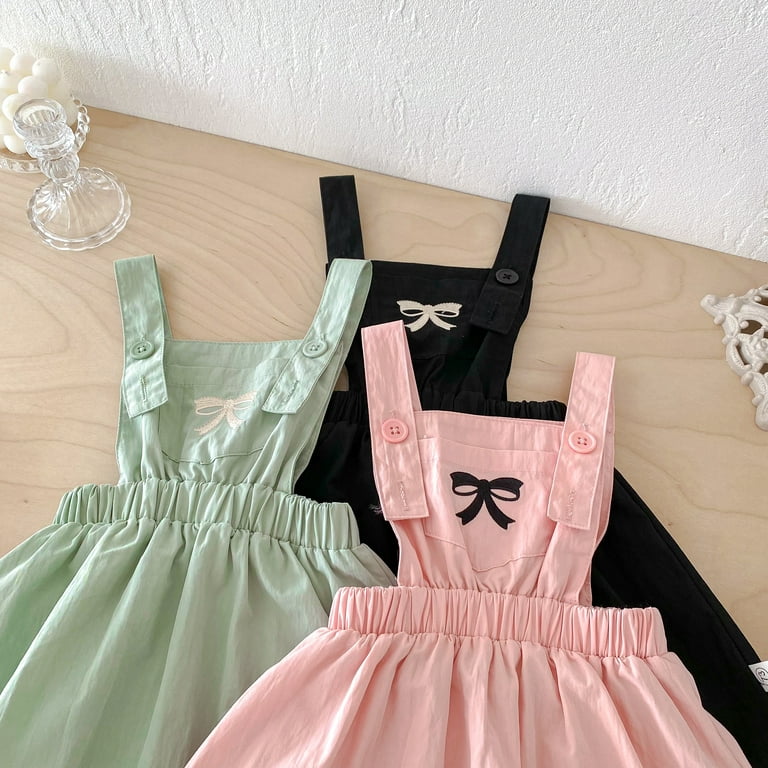 Korea Style Kids Girl Dress Cute Bow Prints Sling Girl Overalls Dress 1 5yrs Girls Outfit Walmart