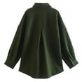 thumbnail image 3 of Oversized Jacket Ladies Long Sleeve Minimalist Solid Jacket (Green XS), 3 of 3