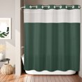 thumbnail image 2 of No Hook Shower Curtain, Pure Hunter Green Shower Curtains for Bathroom with See Through Top Window, Modern Solid Color Minimalist Art Waterproof & Washable Bath Curtain Long 72"x78", 2 of 9