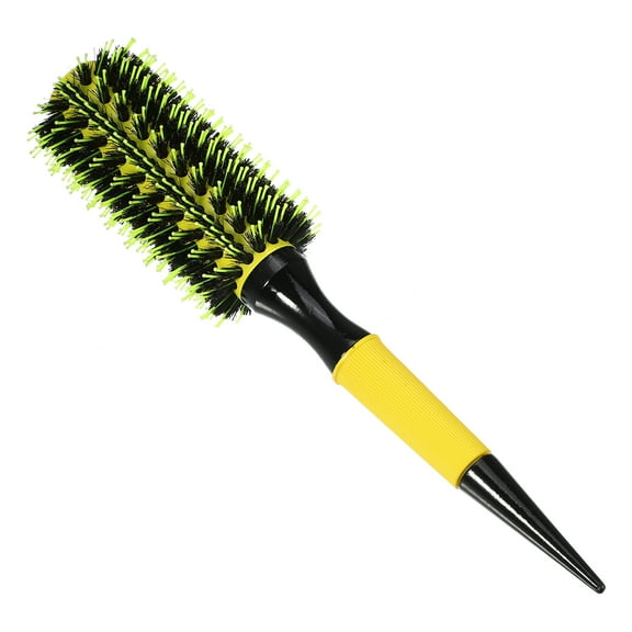 Unique Bargains Round Hair Brush Hair Brushes for Women Nylon Bristle Pins Round Brush Yellow 10.04"x2.17"
