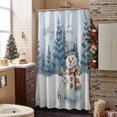 thumbnail image 3 of Shower Curtain 36"W x 78"L Winter Christmas Snowman Rabbit Fabric Shower Curtains Set with Hooks Water Repellent Bathroom Curtains Machine Washable Bathroom Accessories, 3 of 7