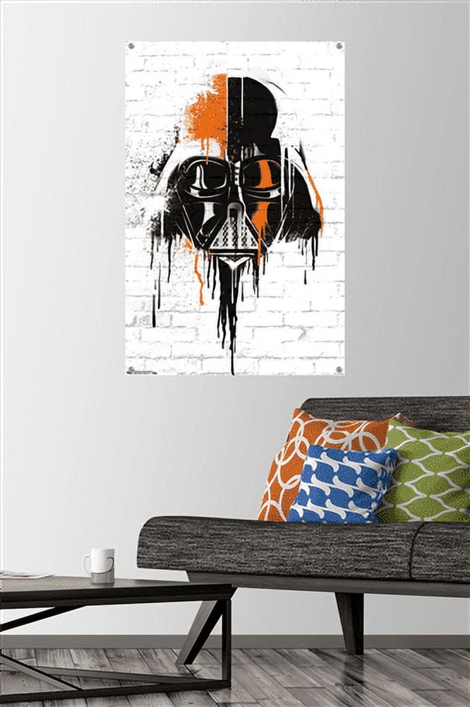 Star Wars: Saga - Vader Black And Orange Wall Poster with Push Pins, 22.375" x 34"