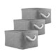 thumbnail image 1 of Cajas de almacenamiento de tela, cestas de almacenamiento, organizador para el hogar, la oficina, la escuela, estantes, armarios, juguetes y más, paquete de 3 (gris, pequeño), 1 of 4