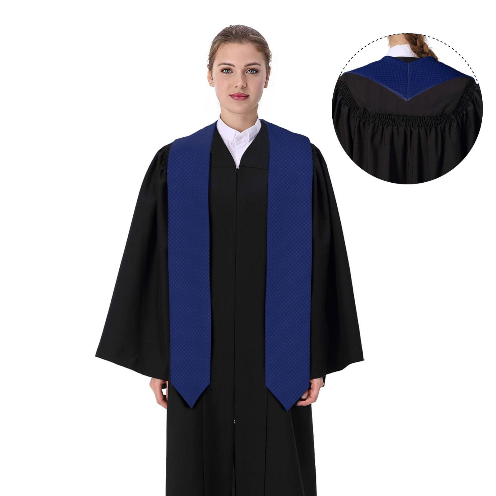 小物 COTTON STOLE - BLUE Coaee Navy Blue Graduation Stole, Unisex, 72