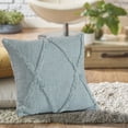 thumbnail image 5 of Ox Bay Sara 18" x 18" Palladian Blue Shag Diamond Cotton Adult Decorative Throw Pillow Cover, 5 of 13