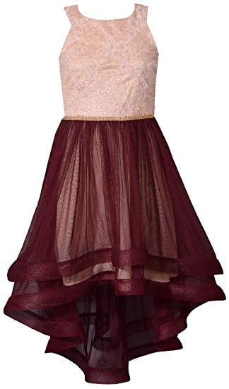 bonnie jean burgundy dress