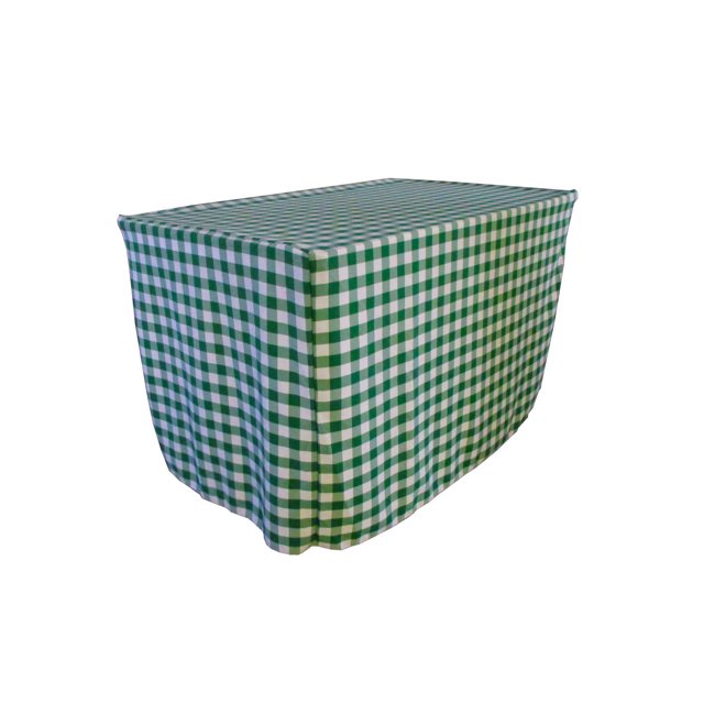LA Mantel de lino ajustado a cuadros 72 por 30 por 30 pulgadas, verde / blanco LA Linen TCcheck_fit_72x30x30_HunterGreenK20