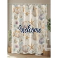 thumbnail image 4 of Fsddascl Coastal Shell Shower Curtain Set - Small 36" x 72" Bathtub Curtain with 12 Hooks, Summer Beach Ocean Sea Starfish Burlap Waterproof Fabric Stall Shower Curtains for Bathroom/Bathtub, 4 of 6
