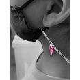 thumbnail image 2 of Silvertone Hot Pink Lightning Bolt Silvertone Face Mask Necklace, 2 of 2
