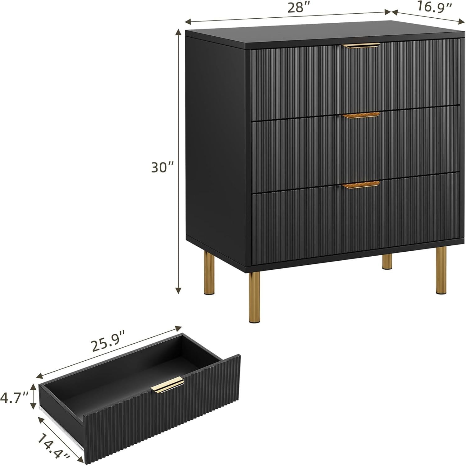 Yb Inner Arc Blister Three Drawer Cabinet - Walmart.com