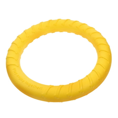 MUSEYA Tough Chew Toys For Dogs Dog Toy Ring Yellow EVA 1Pack