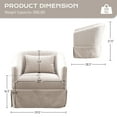 thumbnail image 5 of WIILAYOK Upholstered Swivel Barrel Chair Set of 2,Modern Accent Chair with Lumbar Pillow,Comfy Linen Fabric 360 Degree Swivel Club Chair Armchair for Nursery,Reading,Living Room,Bedroom, 5 of 8
