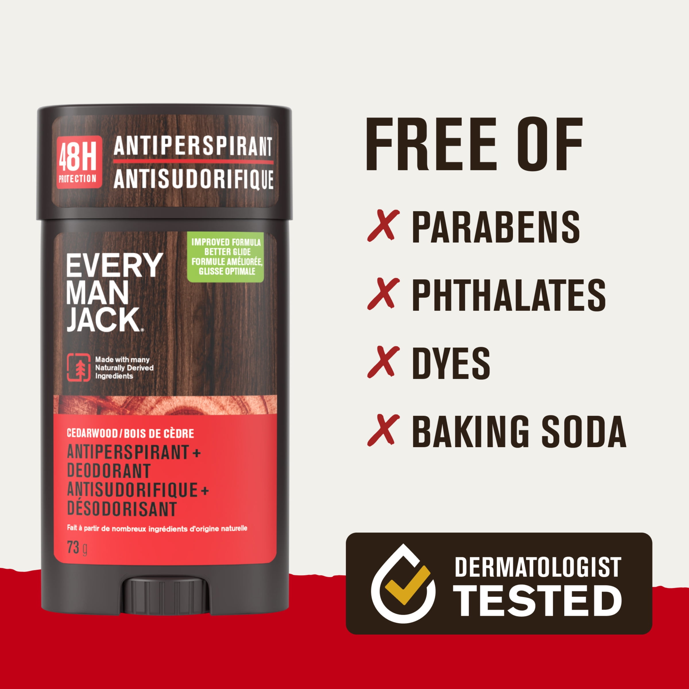 Every Man Jack Antiperspirant Deodorant Cedarwood 73 Grams