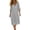 Gray, variant on Women's 3/4 Sleeve Midi Dress, V-Neck Loose Fit Peasant Dress, Casual Summer Beach Sundress Flowy Lightweight Elastic Cuffs