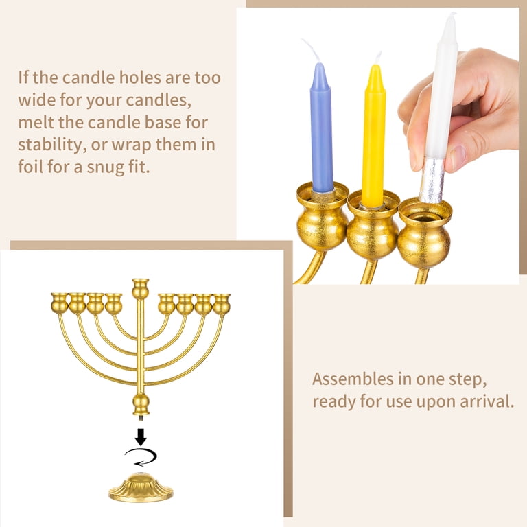 Sziqiqi Gold Plated 9-Branch Hanukkah Menorah photo 7