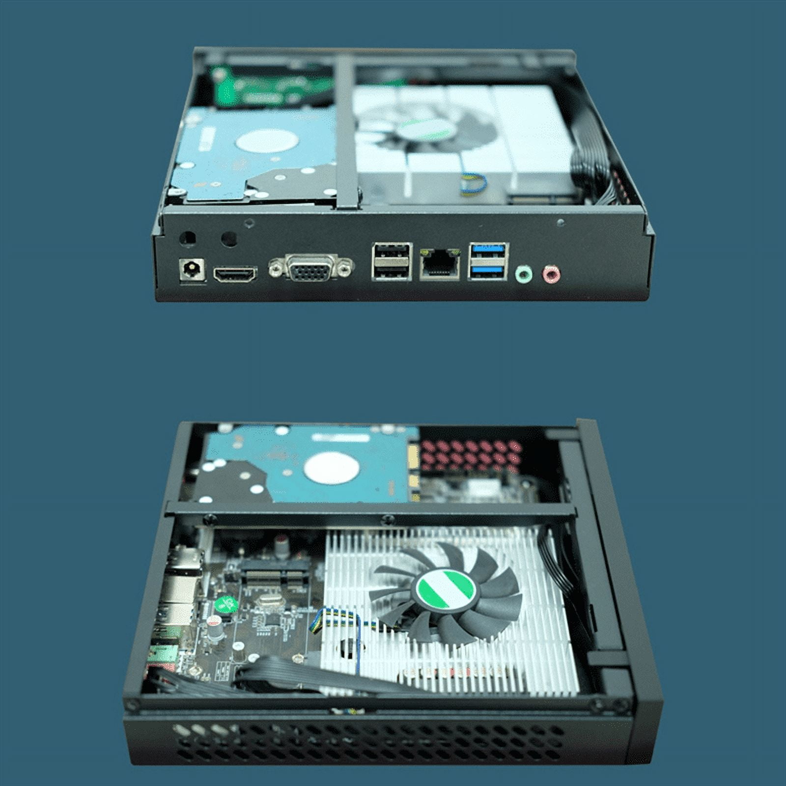 DX01 Thin Mini ITX Desktop Computer Chassis Half Height Portable Case