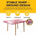 thumbnail image 4 of Valentine's Day Table Cloths for 6 Foot Rectangle Tables, Gnomes Love Roses Romantic Pink Plaid Patio Waterproof Elastic Fitted Tablecloths, Washable Rectangular Table Cover for Camping, 4 of 8