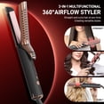 thumbnail image 5 of CNV Salon 360° Airflow Styler, 2 in 1 Curling Iron & Hair Straightener with Ionic Keratin Technology - Titanium Flat Iron, Black & Gold, 5 of 5