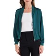 thumbnail image 1 of CHAQUETA CASUAL REFINADA para Mujeres, Abrigo con Cierre, Manga Larga, Prenda Exterior Ligera, Talla S, Verde Azulado, 1 of 6